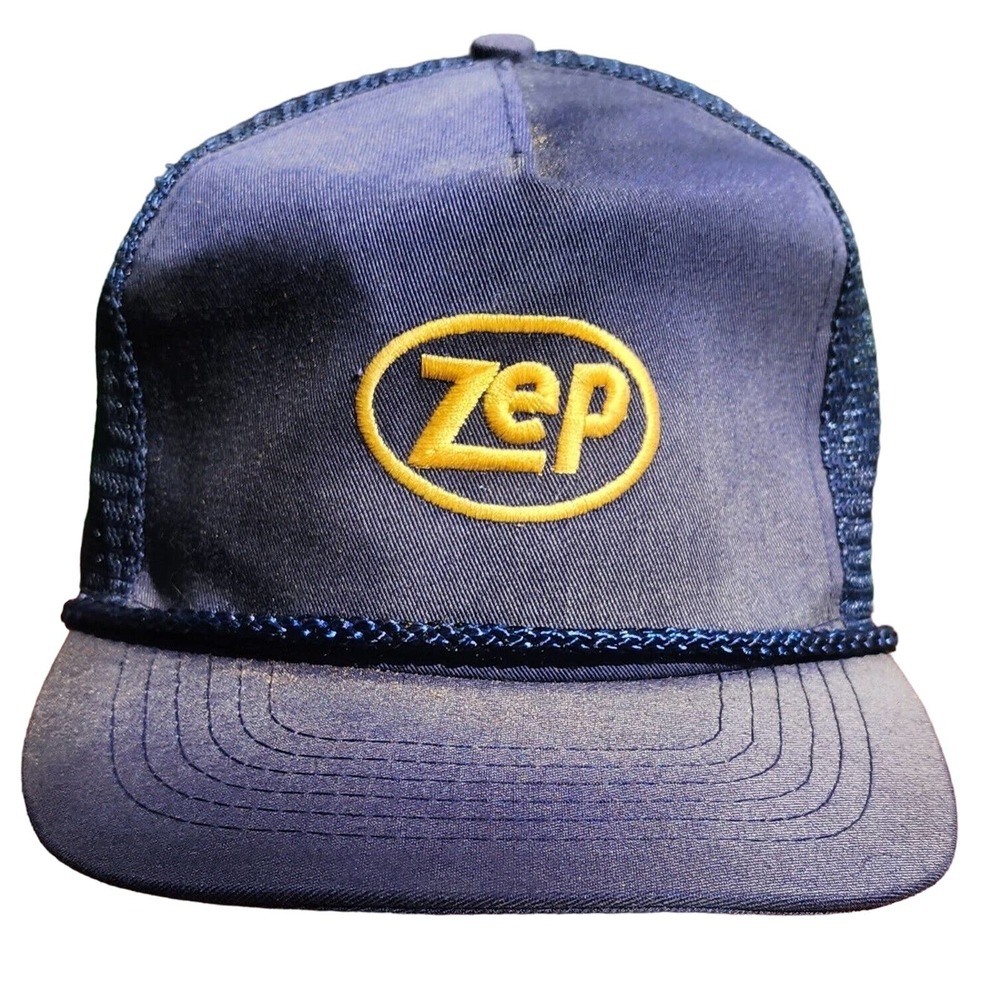 Zep Trucker Hat Blue Mesh Back Snapback Adjustable Rope